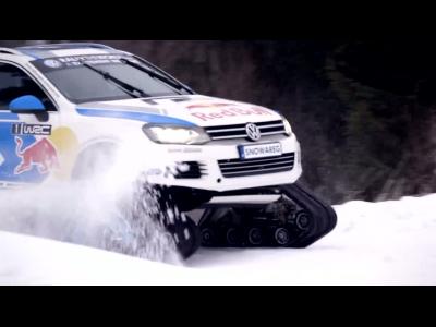 Le Volkswagen Snowareg en action au dernier rallye de Suède